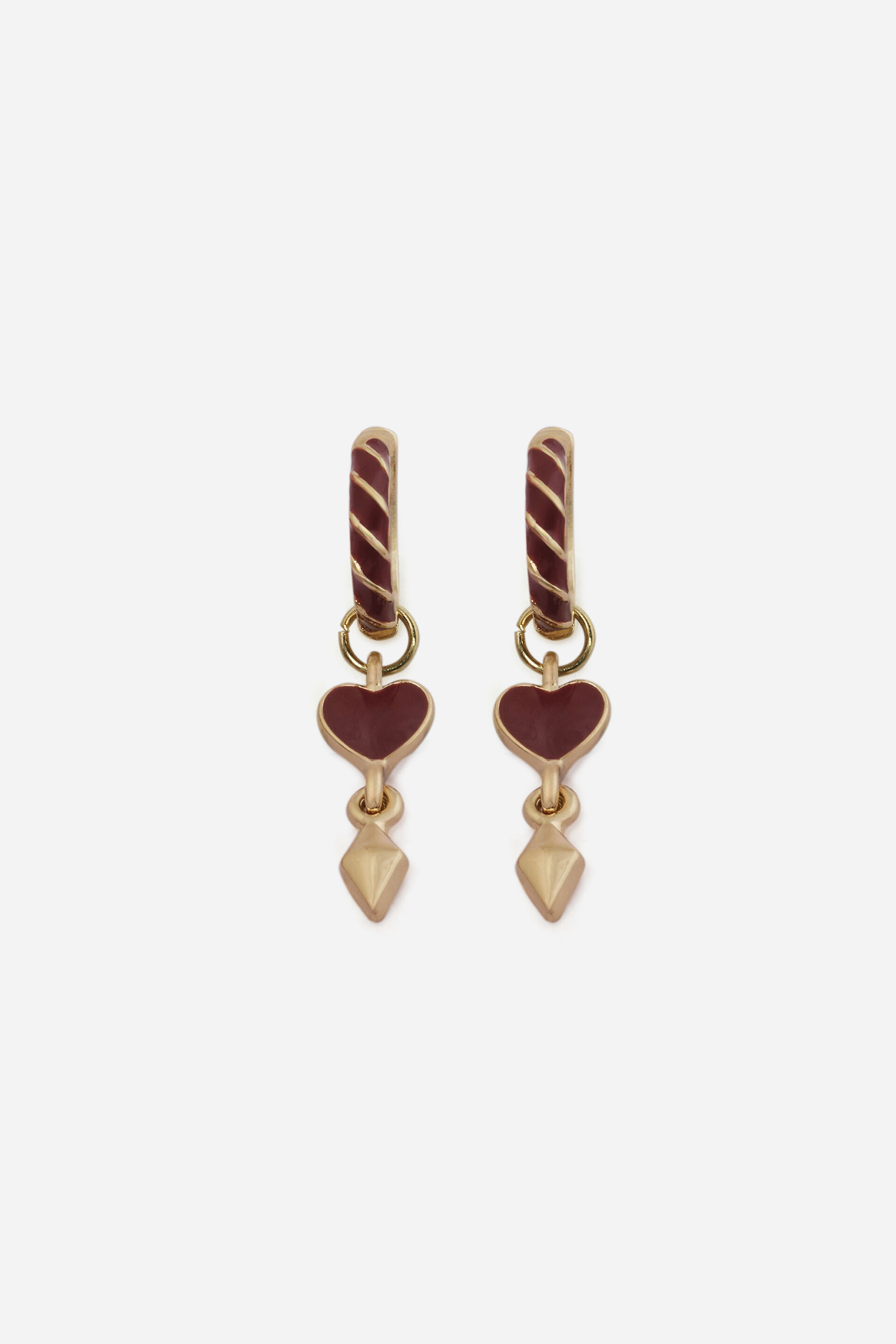 Heart Drop Huggie Earrings, , image 2